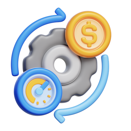 Financial Cycle Gear  3D Icon