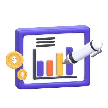 Financial Data 3 D Icon 3D Icon