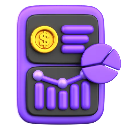 Financial data  3D Icon