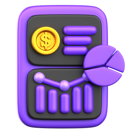 Financial data  3D Icon