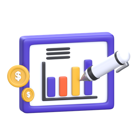 Financial Data  3D Icon