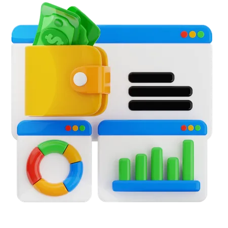 Financial data  3D Icon