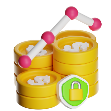 금융 데이터 암호화  3D Icon