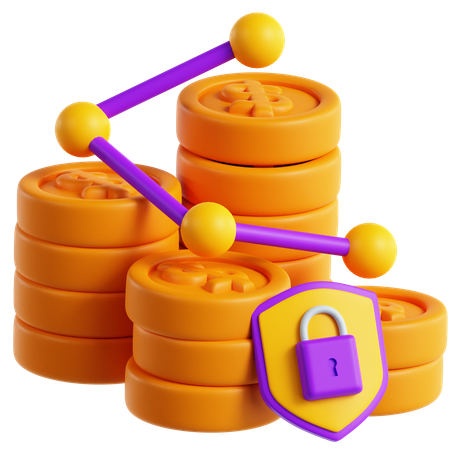 Financial Data Encryption  3D Icon