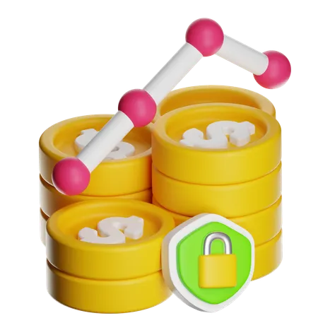 Financial Data Encryption  3D Icon