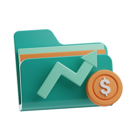 Financial data Folder  3D Icon