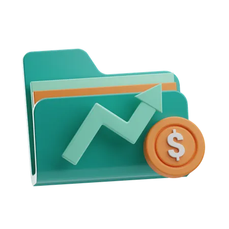 Financial data Folder  3D Icon