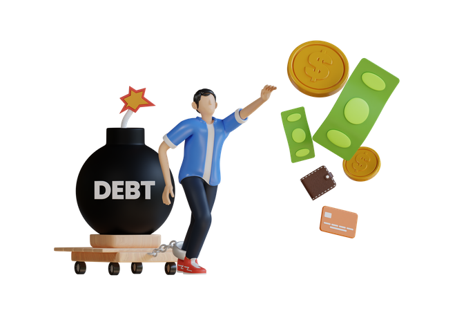 Financial Debt  3D Illustration