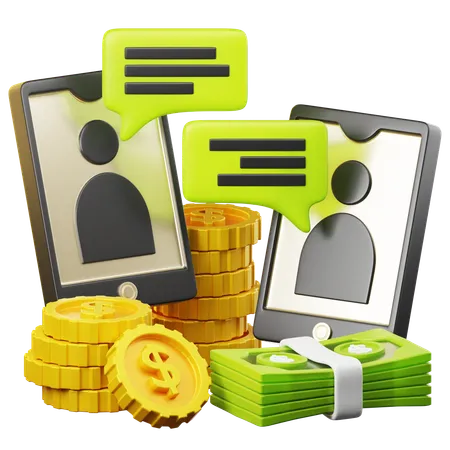 Business And Finance Illustration Conversation Via Handphone Isolated On Transparant Background 3 D Illustration High Resolution 3D Icon