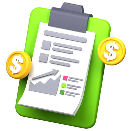 Financial Document  3D Icon
