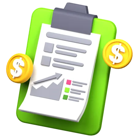 Financial Document 3 D Icon Illustration 3D Icon