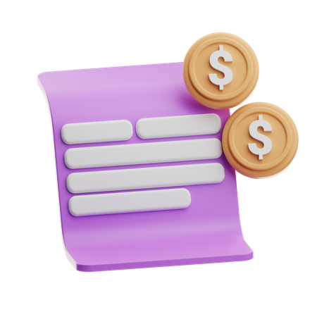 Financial Document  3D Icon