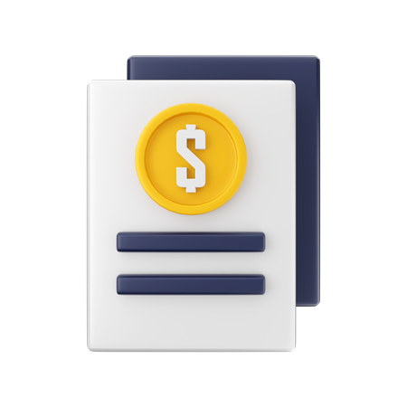 Financial Document  3D Icon