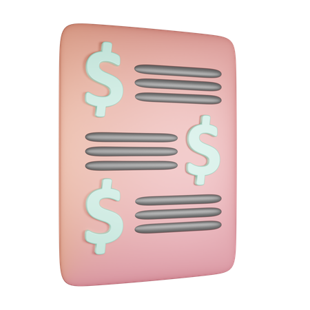 Financial Document  3D Icon