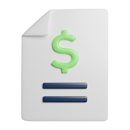Financial Document  3D Icon