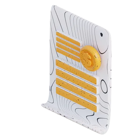 3 D Illustration Of Financial Document 3D Icon