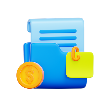 Financial Document Folder  3D Icon
