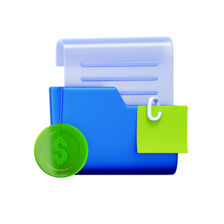 Financial Document Folder  3D Icon