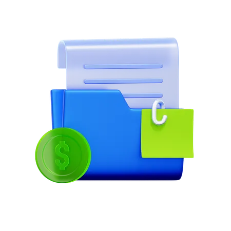 Financial Document Folder  3D Icon