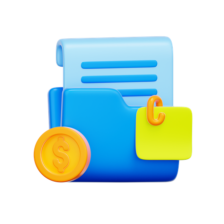 Financial Document Folder  3D Icon