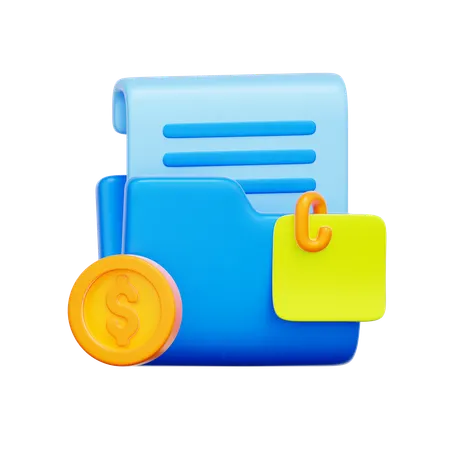 Financial Document Folder  3D Icon