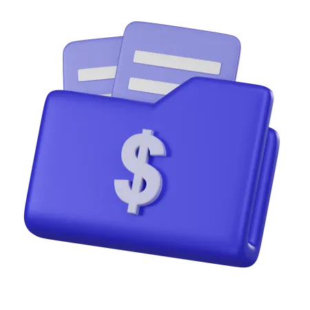 A Vivid 3 D Rendering Of A Blue Financial Folder With A Prominent Dollar Sign Indicative Of Financial Documents Or Economic Reports 3D Icon