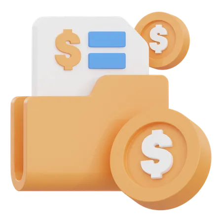 Financial Folder 3 D Illustration 3D Icon