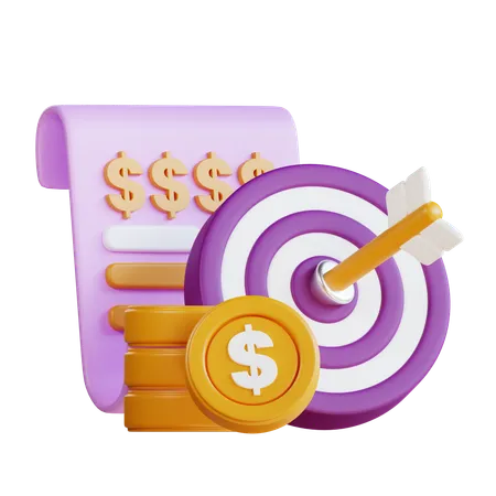 3 D Financial Goal Illustration 3D Icon