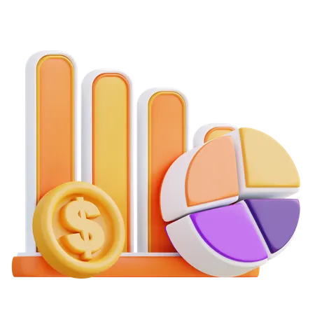 3 D Illustration Financial Graph 3D Icon