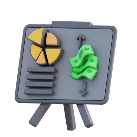 Financial Graph Presentation  3D Icon