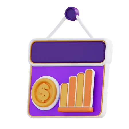 Financial Graph Presentation  3D Icon