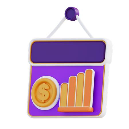 Financial Graph Presentation  3D Icon