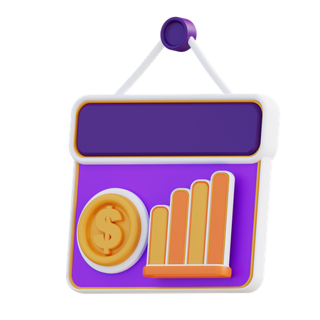 Financial Graph Presentation  3D Icon
