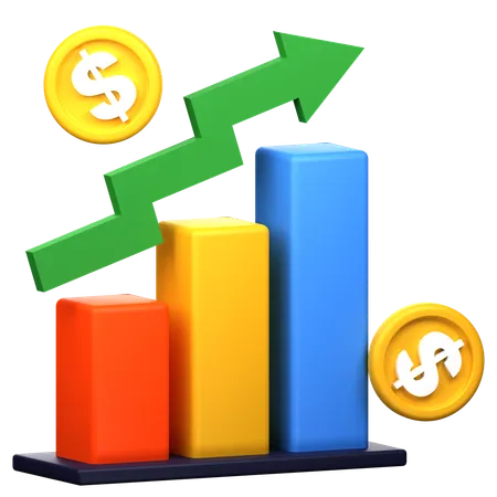 Financial Growth 3 D Icon Illustration 3D Icon