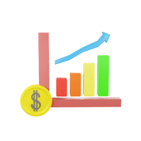 3 D Render Growth Chart 3D Icon