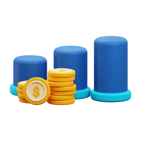 3 D Financial Growth Icon 3D Icon