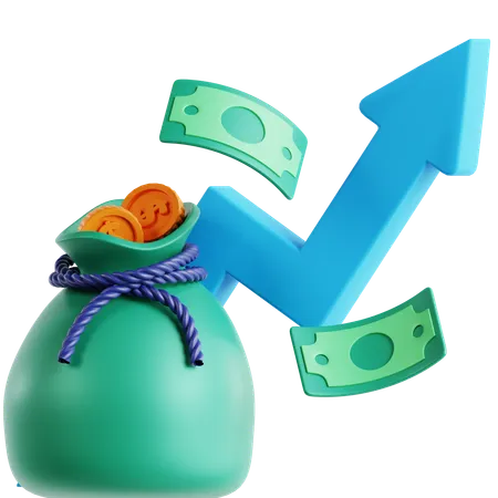 Financial Growth 3 D Icon 3D Icon