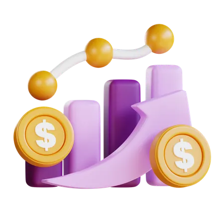 3 D Money Growth 3D Icon