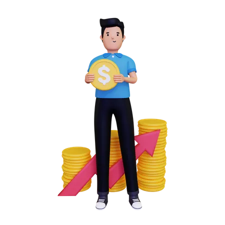 Financial growth  3D Illustration