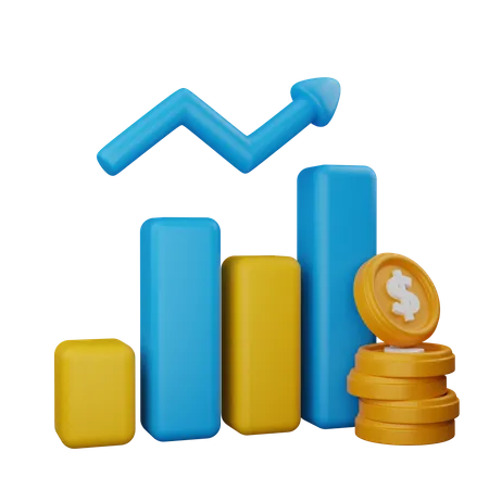 Finance Grow Modern 3 D Icon Rendered 3D Icon