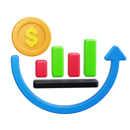 Financial Growth Arrow  3D Icon