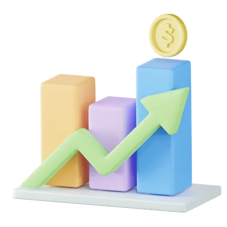 Financial Growth Chart  3D Icon