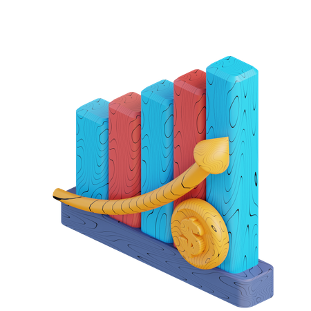 Financial Growth Chart  3D Icon