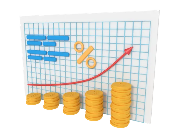 Financial Growth Chart  3D Icon