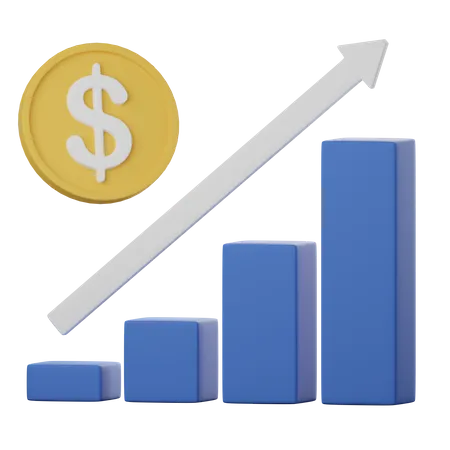 Financial Growth Chart  3D Icon