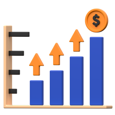 Financial Growth Chart  3D Icon