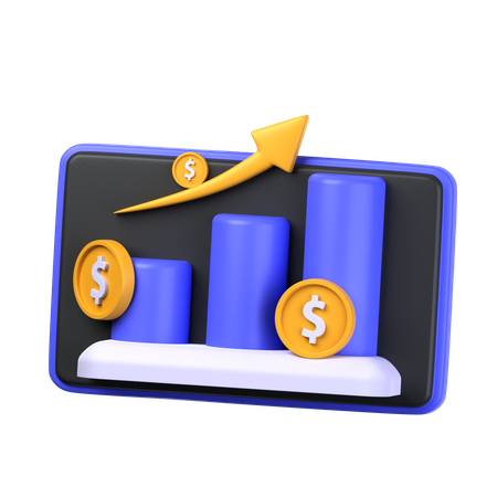 Financial Growth Chart  3D Icon