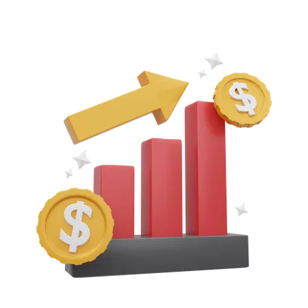 Financial Growth Chart  3D Icon