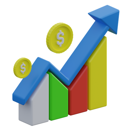 Financial Growth Chart  3D Icon