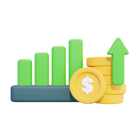 Financial Growth Chart  3D Icon